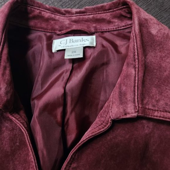 CJ Banks sz 2x leather suede snap front jacket - Picture 4 of 4